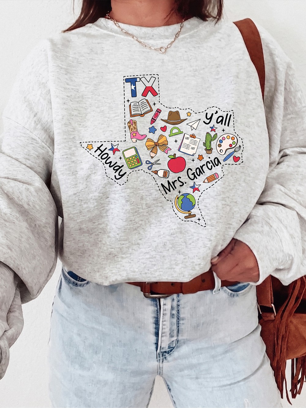 Custom Texas Teacher Shirt: Mrs. Garcia Howdy Y'all Graphic Tee