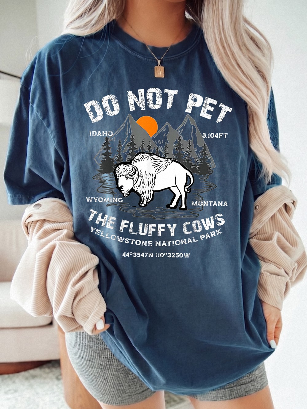 Do Not Pet The Fluffy Cows Yellowstone Bison Graphic Tee