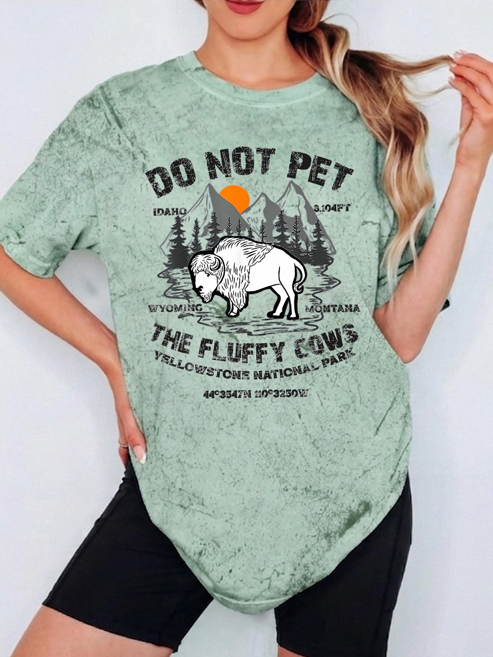 Do Not Pet The Fluffy Cows Yellowstone Bison Graphic Tee