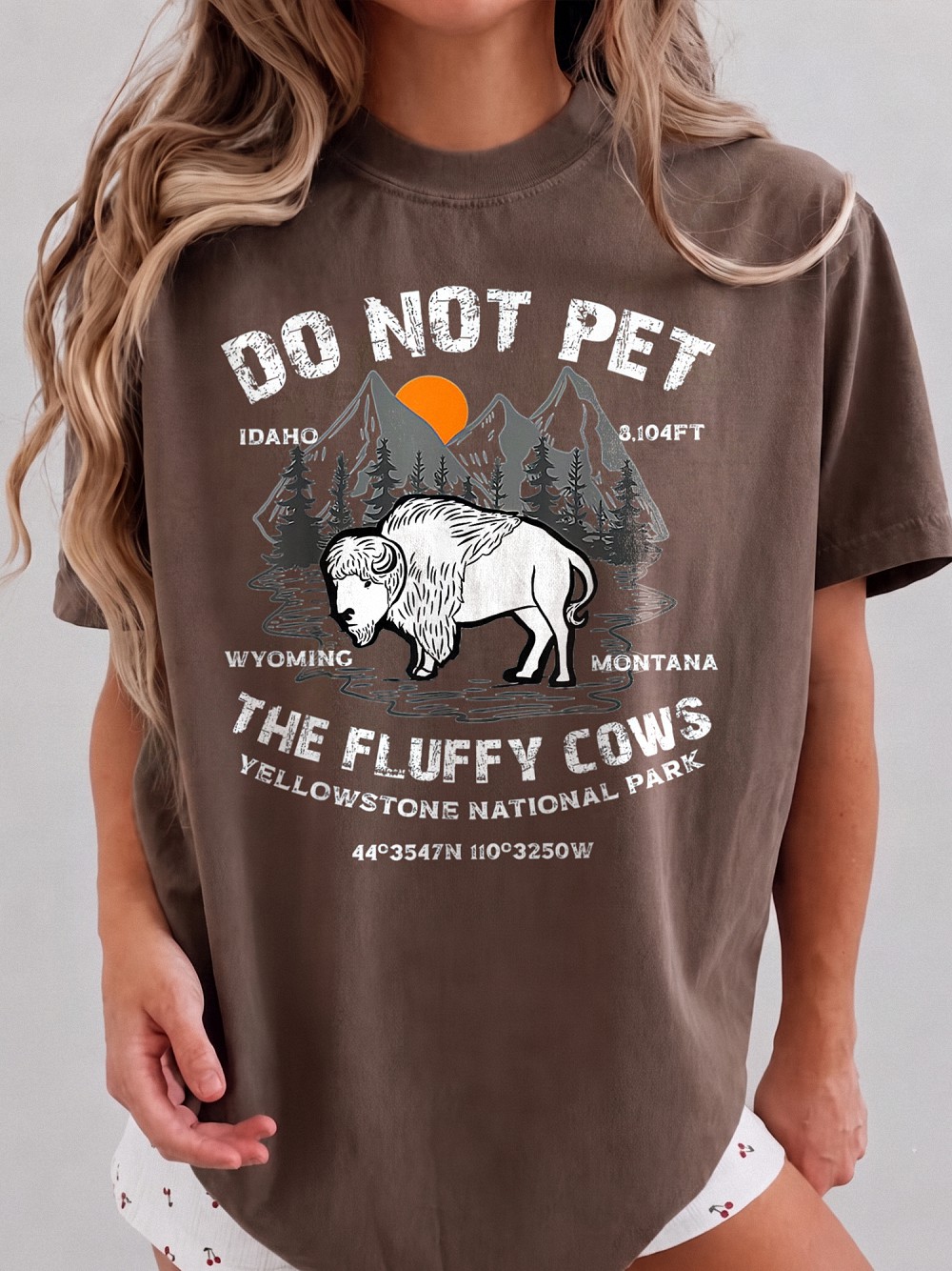Do Not Pet The Fluffy Cows Yellowstone Bison Graphic Tee