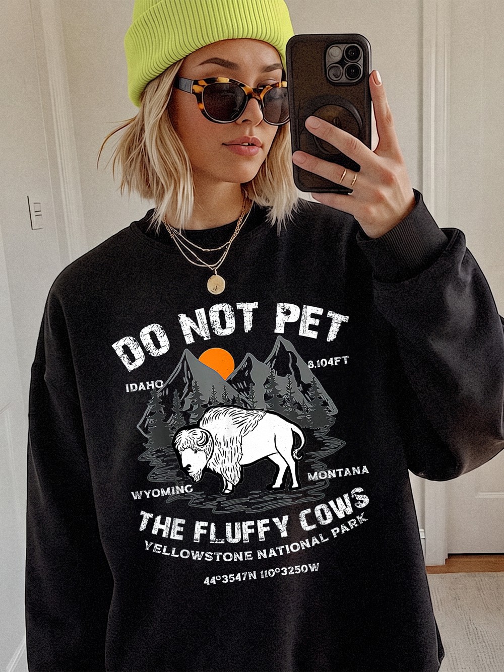 Do Not Pet The Fluffy Cows Yellowstone Bison Graphic Tee