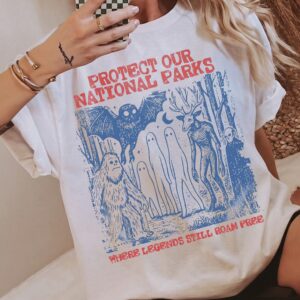 Protect Our National Parks Bigfoot & Mothman Cryptid T-Shirt