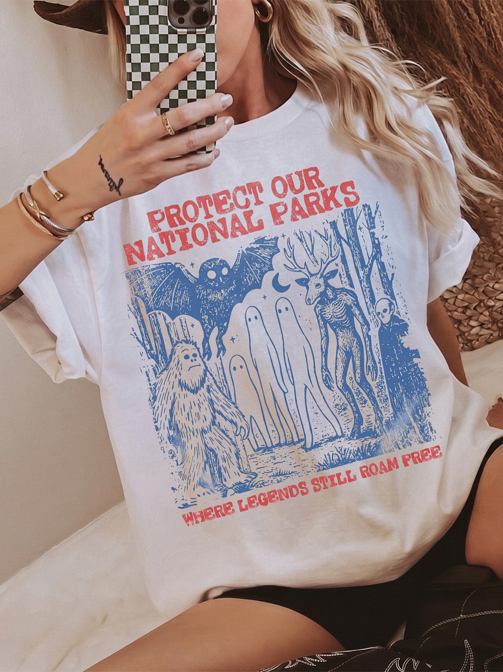Protect Our National Parks Bigfoot & Mothman Cryptid T-Shirt