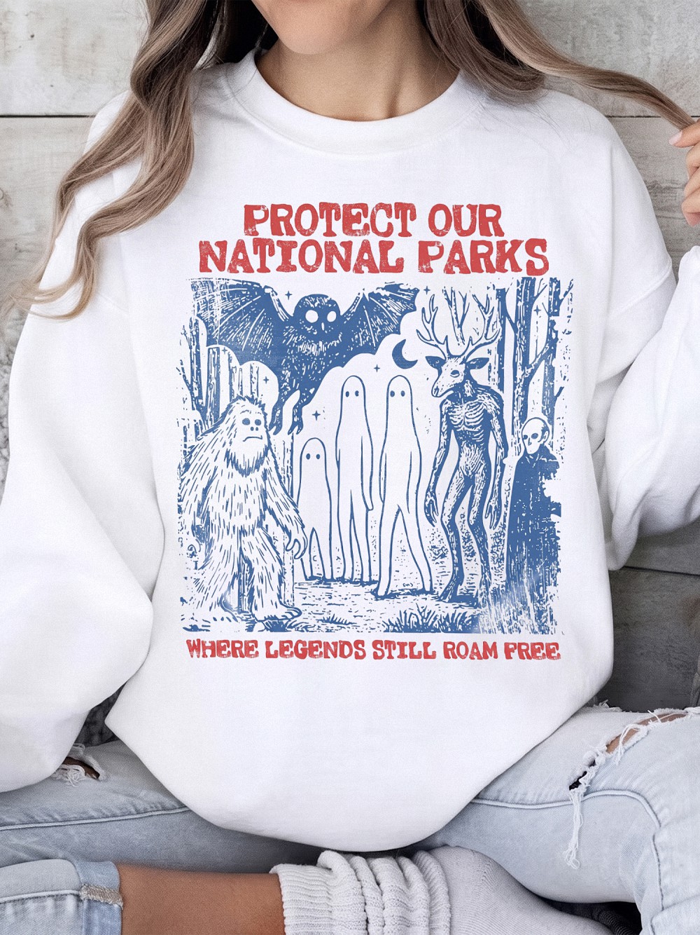 Protect Our National Parks Bigfoot & Mothman Cryptid T-Shirt