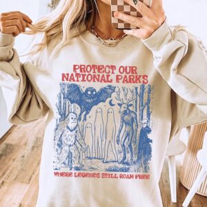 Protect Our National Parks Bigfoot & Mothman Cryptid T-Shirt