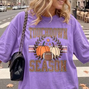 apdmcxqh Touchdown Season Fall Football Graphic Tee