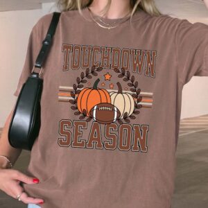 apdmcxqh Touchdown Season Fall Football Graphic Tee