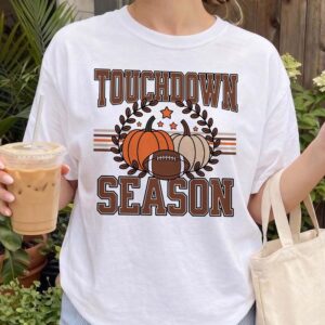 apdmcxqh Touchdown Season Fall Football Graphic Tee