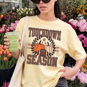 apdmcxqh Touchdown Season Fall Football Graphic Tee