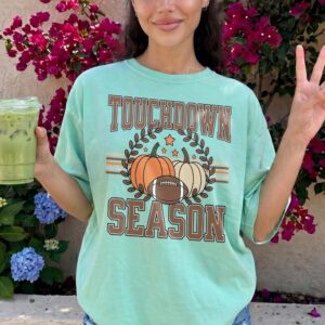 apdmcxqh Touchdown Season Fall Football Graphic Tee