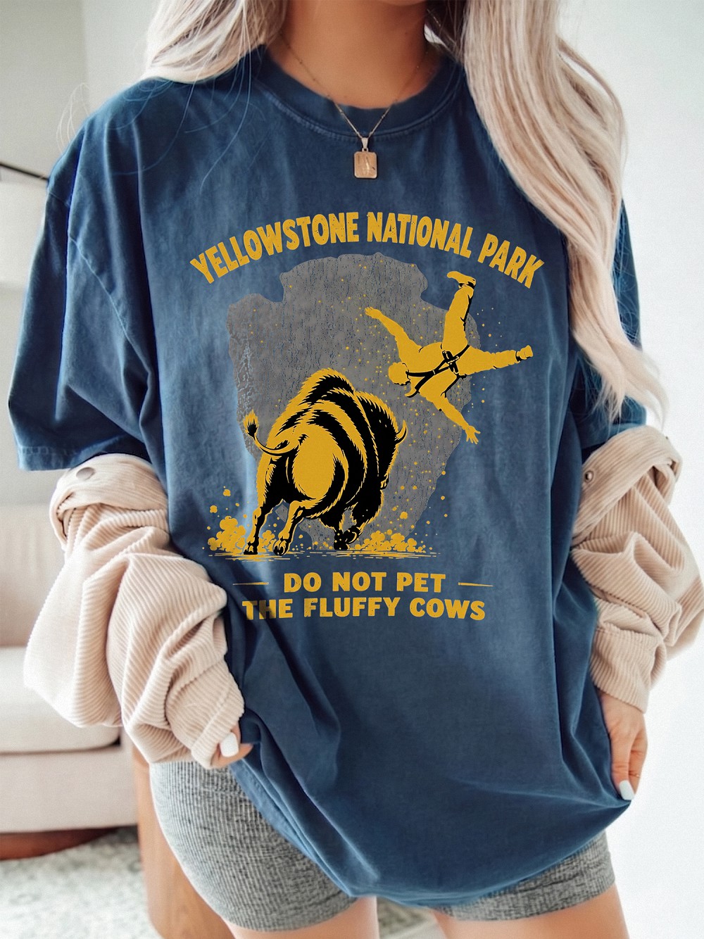 Do Not Pet The Fluffy Cows Yellowstone Bison Graphic Tee