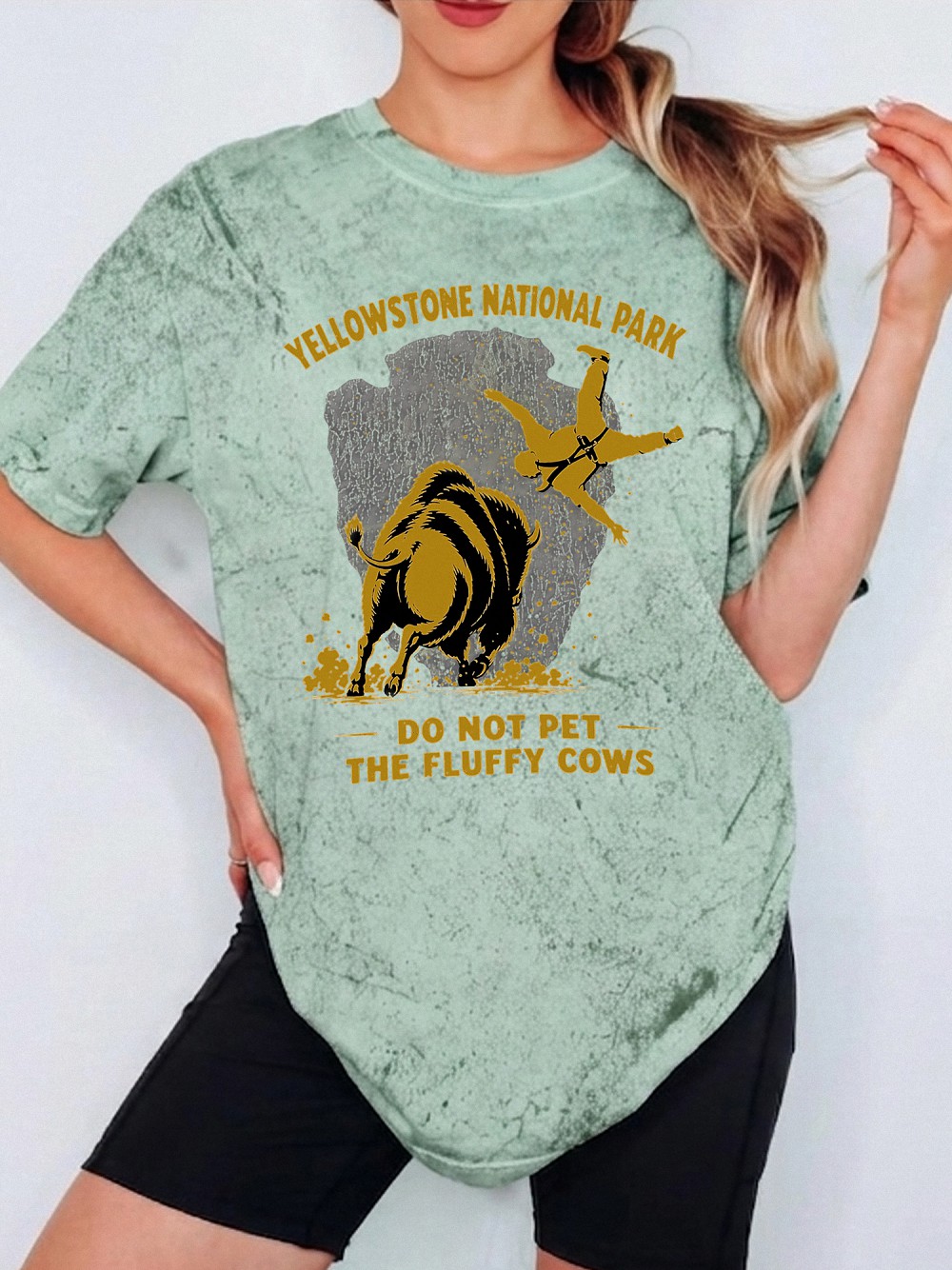 Do Not Pet The Fluffy Cows Yellowstone Bison Graphic Tee