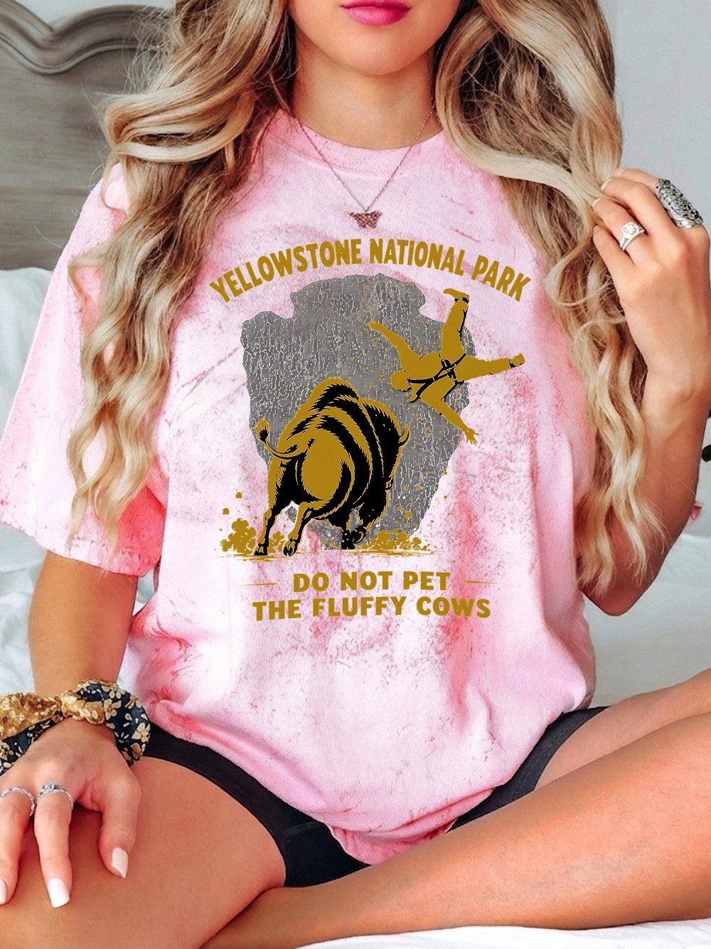 Do Not Pet The Fluffy Cows Yellowstone Bison Graphic Tee