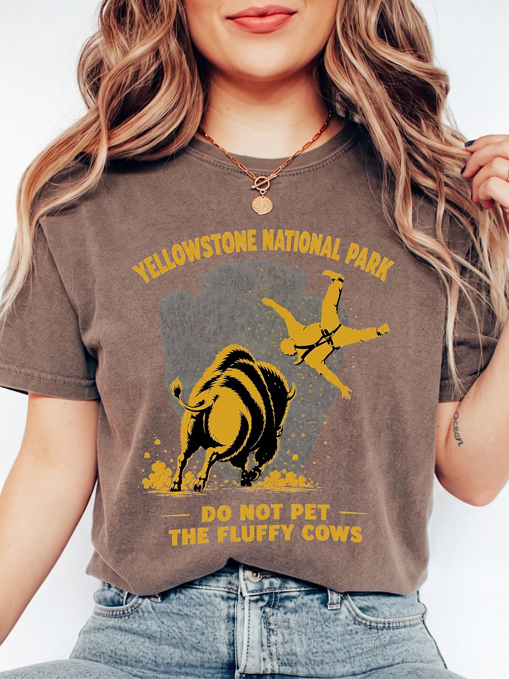Do Not Pet The Fluffy Cows Yellowstone Bison Graphic Tee