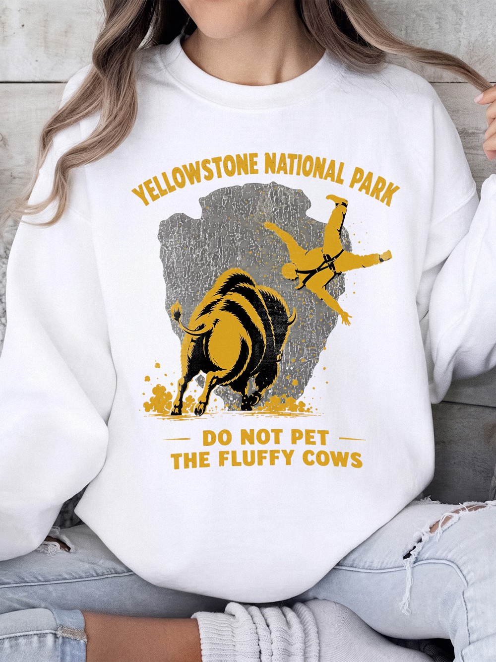 Do Not Pet The Fluffy Cows Yellowstone Bison Graphic Tee