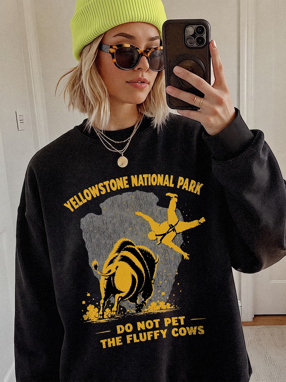 Do Not Pet The Fluffy Cows Yellowstone Bison Graphic Tee