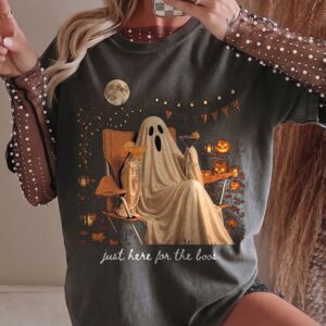 Cwarfota Just Here For The Boos Ghost Shirt Funny Halloween Tee