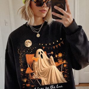 Cwarfota Just Here For The Boos Ghost Shirt Funny Halloween Tee