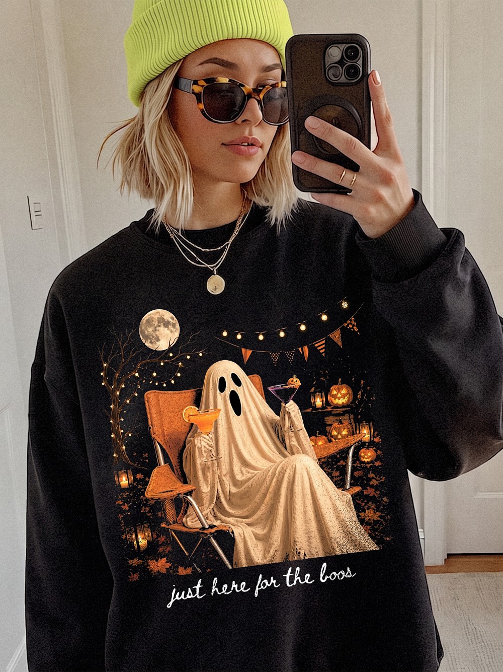 Cwarfota Just Here For The Boos Ghost Shirt Funny Halloween Tee