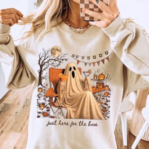 Cwarfota Just Here For The Boos Ghost Shirt Funny Halloween Tee