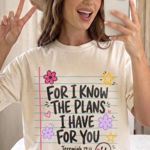 Jeremiah 29:11 Bible Verse Shirt | Pastel Doodle Christian Tee