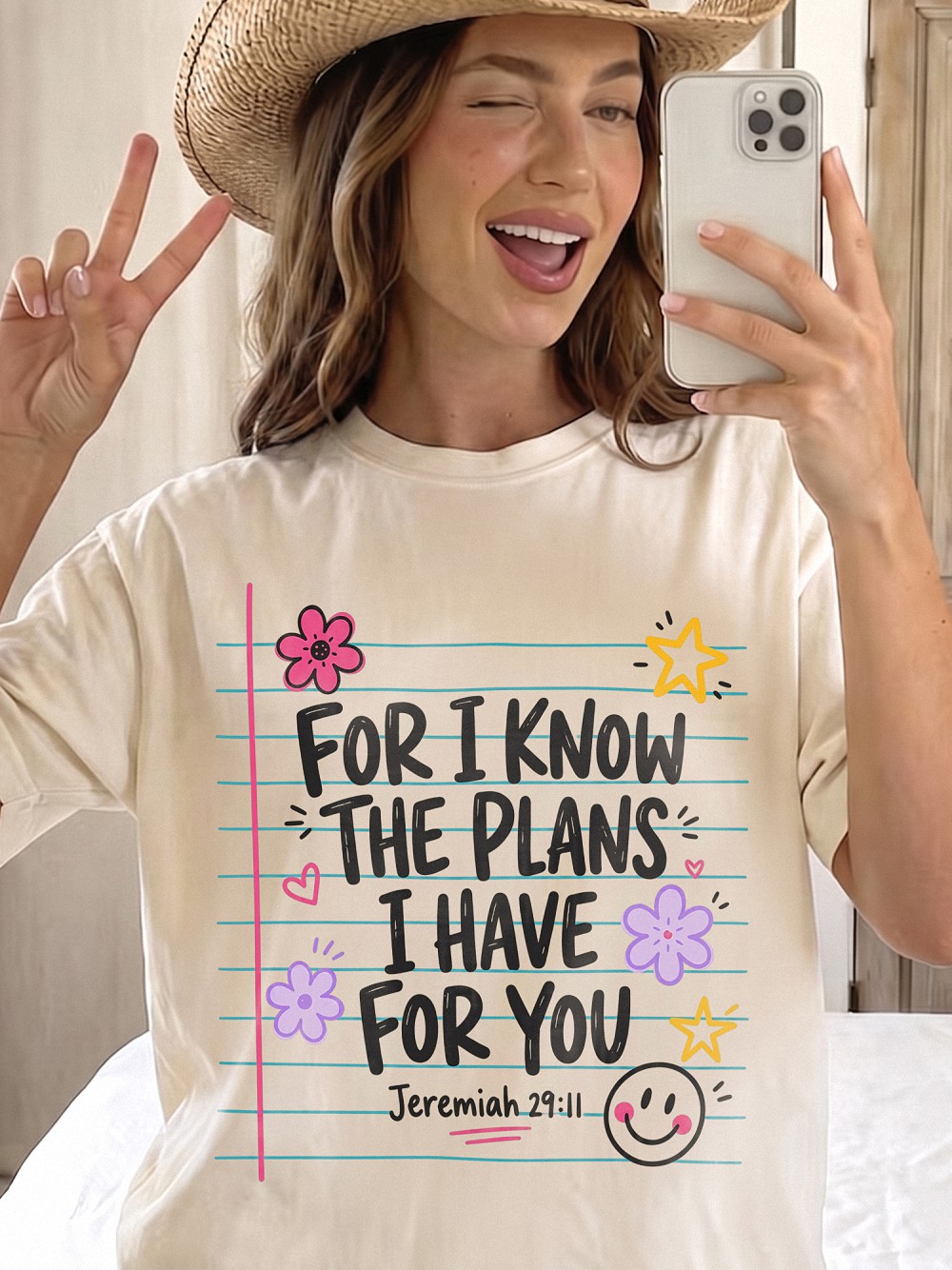 Jeremiah 29:11 Bible Verse Shirt | Pastel Doodle Christian Tee