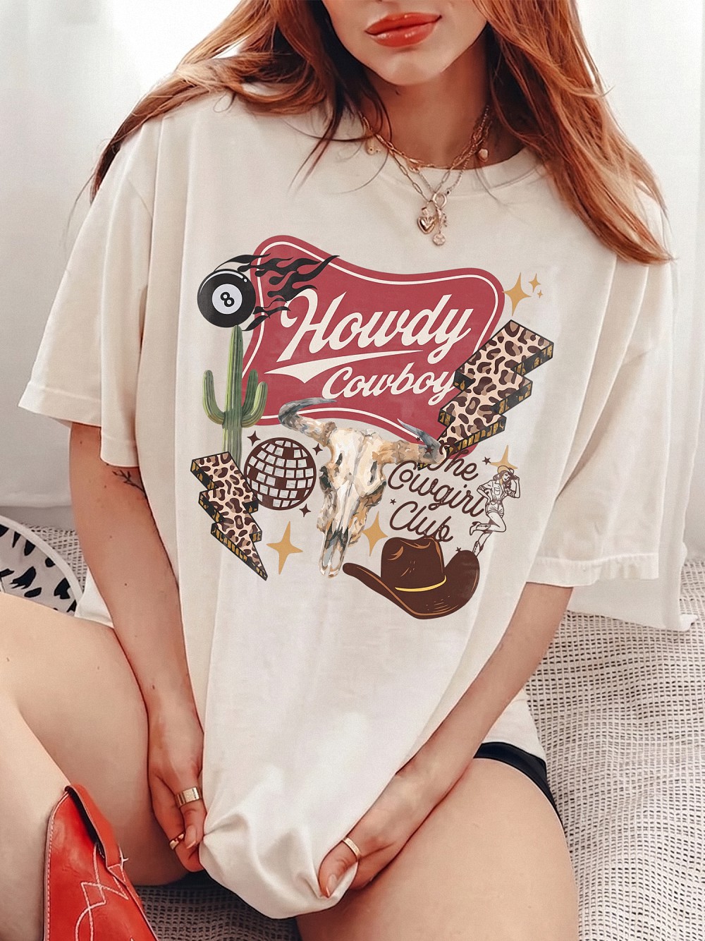 Howdy Cowboy The Cowgirl Club Retro Western Graphic Tee