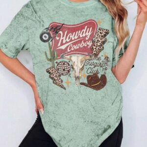 Howdy Cowboy The Cowgirl Club Retro Western Graphic Tee