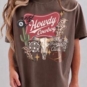 Howdy Cowboy The Cowgirl Club Retro Western Graphic Tee