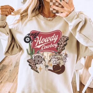 Howdy Cowboy The Cowgirl Club Retro Western Graphic Tee