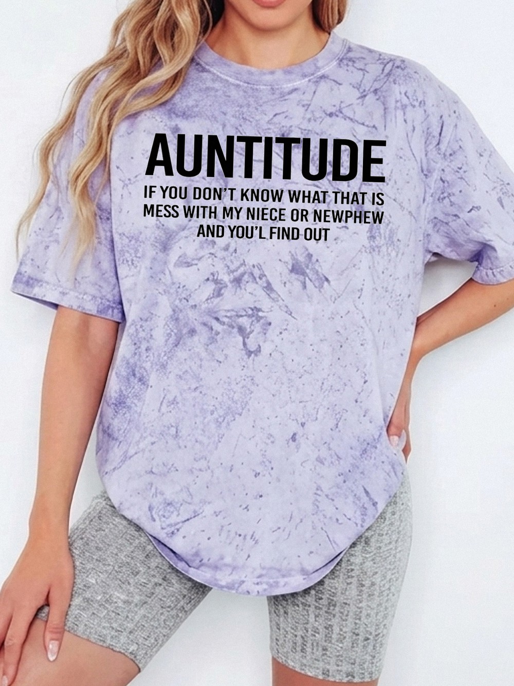 Auntitude Funny Aunt Shirt - Protective Auntie Gift Tee