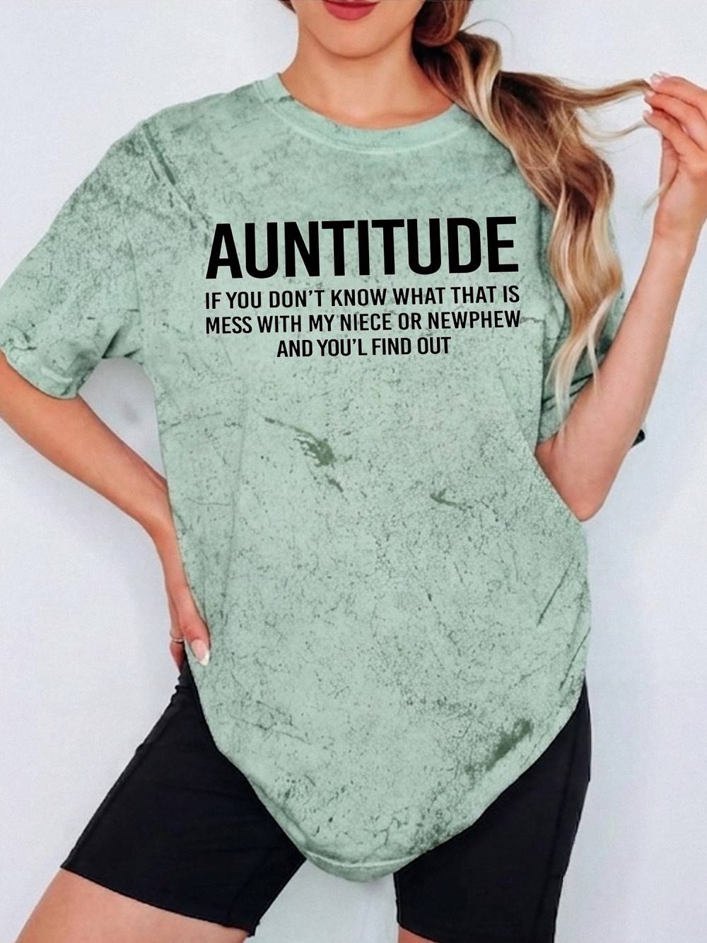 Auntitude Funny Aunt Shirt - Protective Auntie Gift Tee