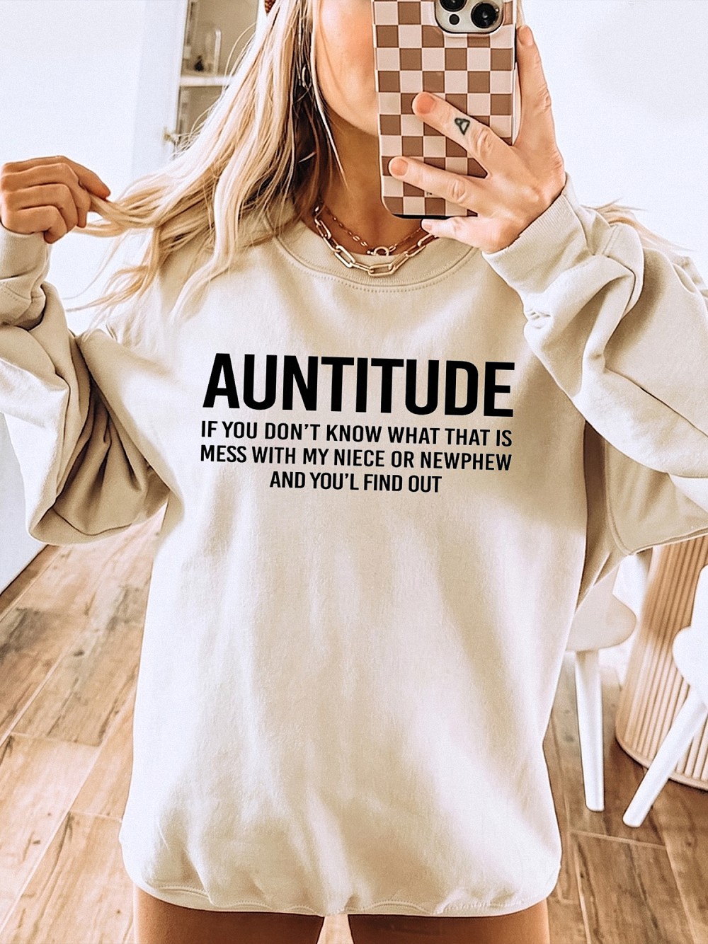 Auntitude Funny Aunt Shirt - Protective Auntie Gift Tee