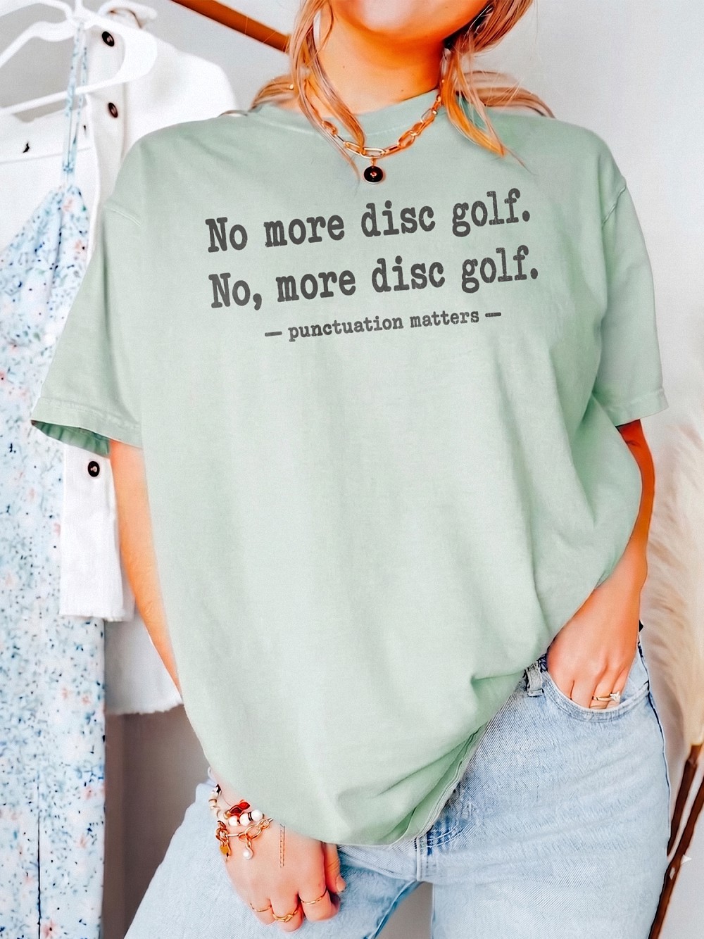 Funny Disc Golf Punctuation Matters Shirt Grammar Teacher Tee
