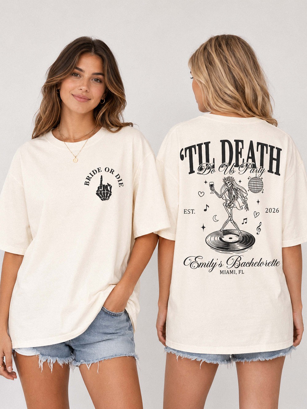 Oversized 'Til Death Do Us Party Bachelorette Graphic Tee