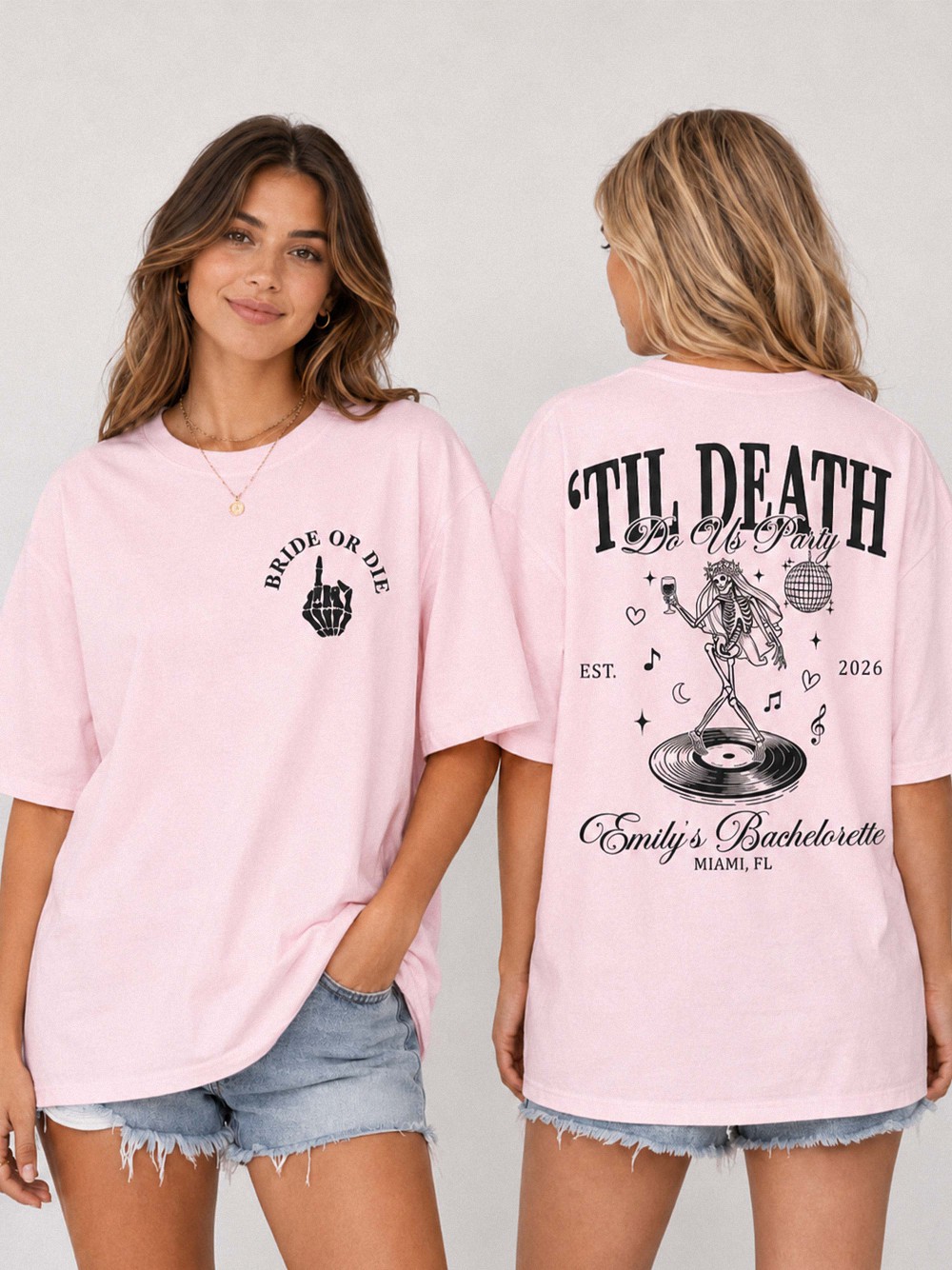 Oversized 'Til Death Do Us Party Bachelorette Graphic Tee