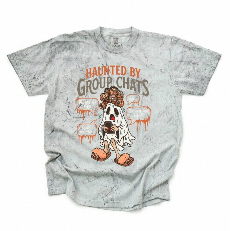 Haunted By Group Chats Oversized T-Shirt | Funny Ghost Graphic Tee