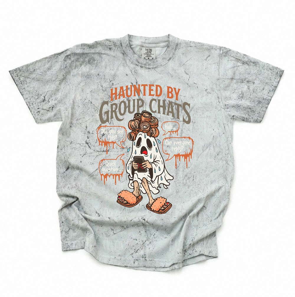 Haunted By Group Chats Oversized T-Shirt | Funny Ghost Graphic Tee