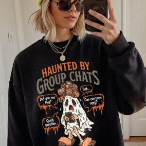 Haunted By Group Chats Oversized T-Shirt | Funny Ghost Graphic Tee