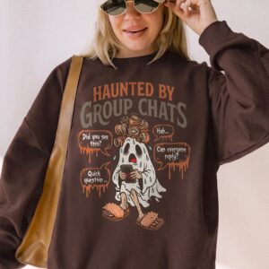 Haunted By Group Chats Oversized T-Shirt | Funny Ghost Graphic Tee