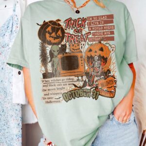 Vintage October 31 Spooky Season Graphic Tie-Dye Shirt