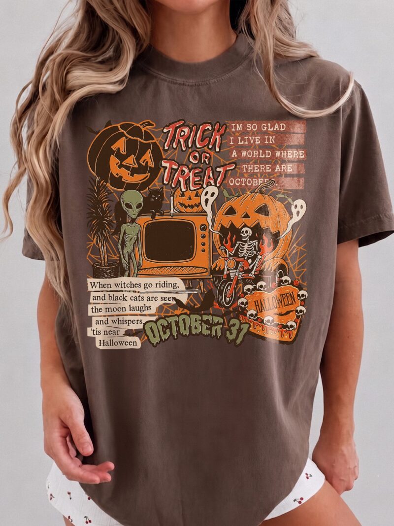 Vintage October 31 Spooky Season Graphic Tie-Dye Shirt