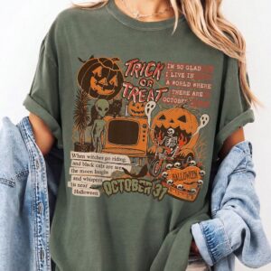 Vintage October 31 Spooky Season Graphic Tie-Dye Shirt