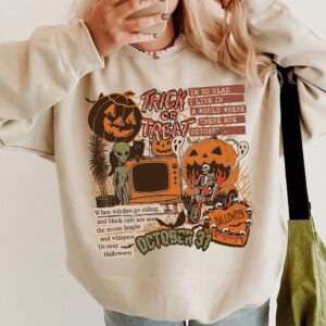 Vintage October 31 Spooky Season Graphic Tie-Dye Shirt