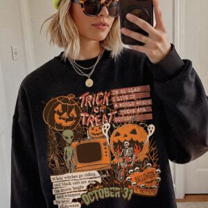 Vintage October 31 Spooky Season Graphic Tie-Dye Shirt