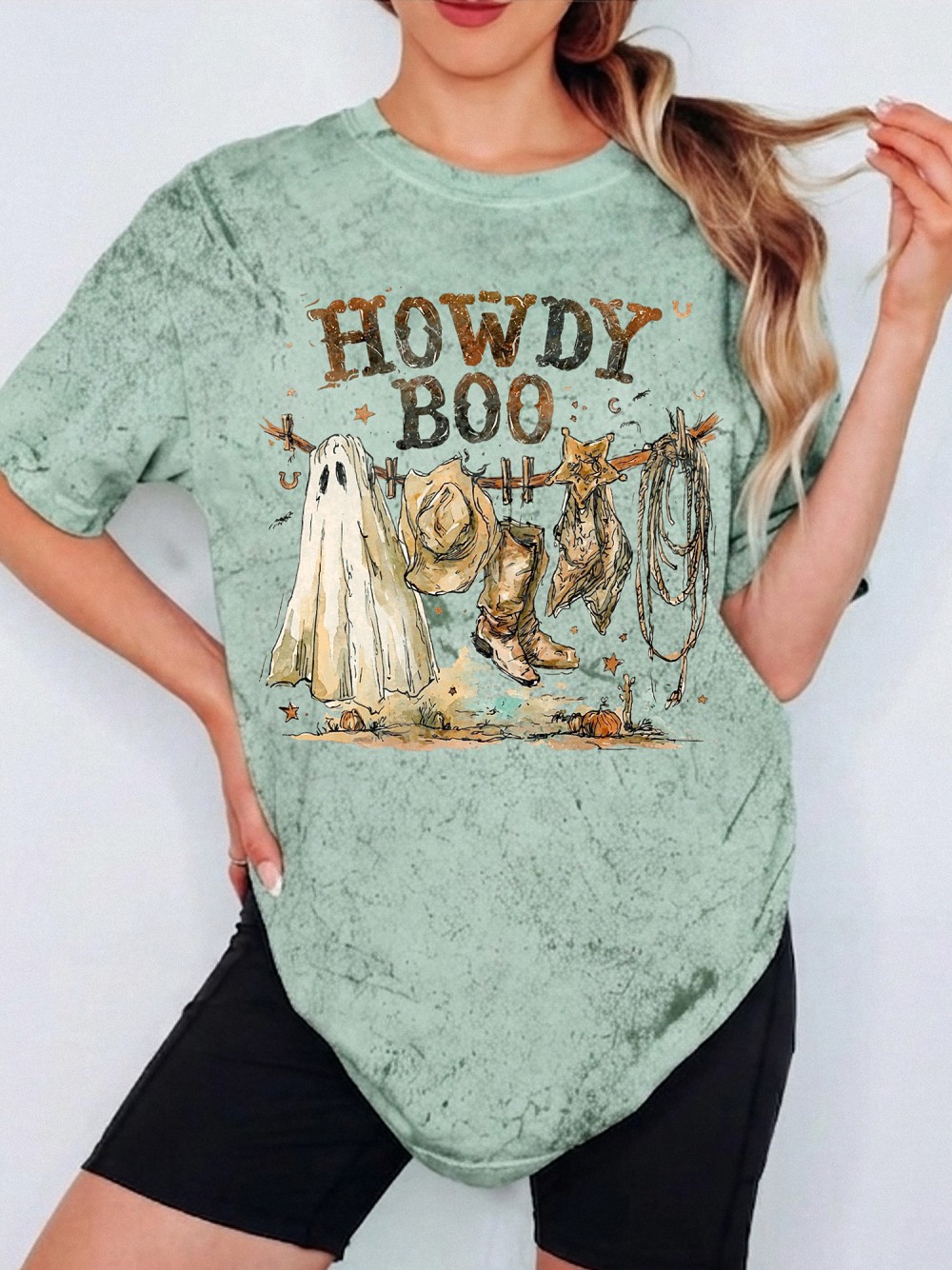 Howdy Boo Ghost Cowboy T-Shirt | Cute Western Halloween Tee