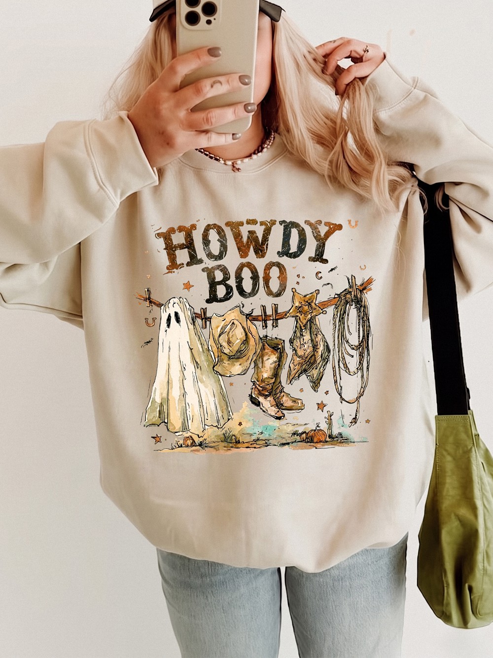 Howdy Boo Ghost Cowboy T-Shirt | Cute Western Halloween Tee