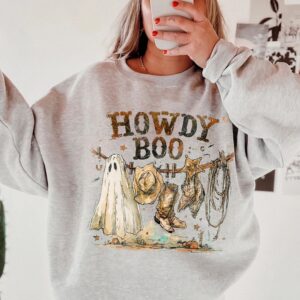 Howdy Boo Ghost Cowboy T-Shirt | Cute Western Halloween Tee