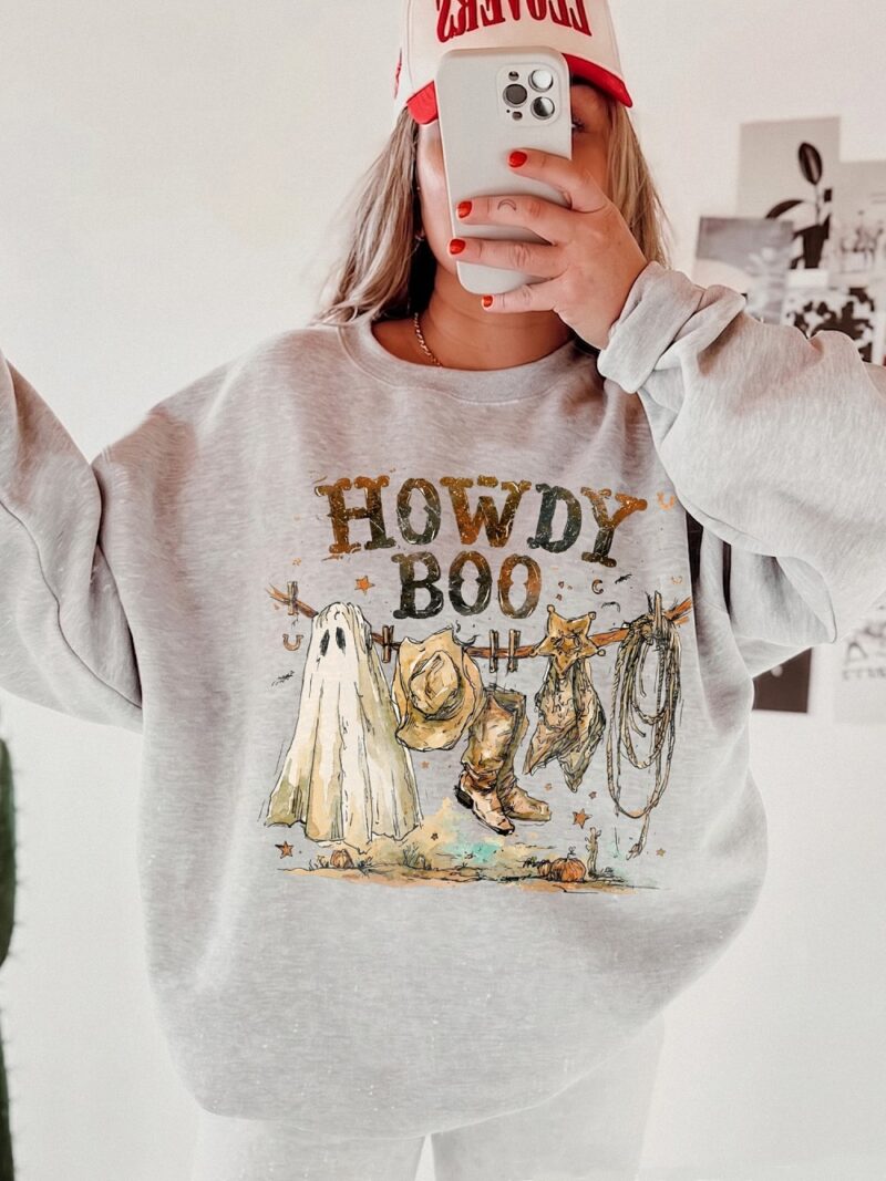 Howdy Boo Ghost Cowboy T-Shirt | Cute Western Halloween Tee