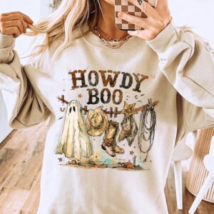 Howdy Boo Ghost Cowboy T-Shirt | Cute Western Halloween Tee